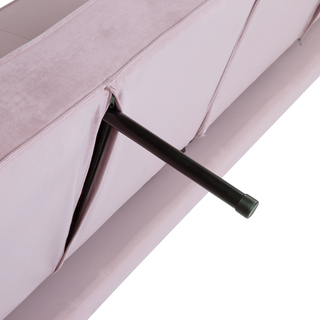 Sofa Bed Pink Velvet 3 Seater Modern Track Arms Beliani