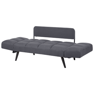 Sofa Bed Dark Grey Loveseat Adjustable Armrests Minimalist Beliani