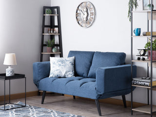 Sofa Bed Navy Blue Loveseat Adjustable Armrests Minimalist Beliani - Sofa In Store