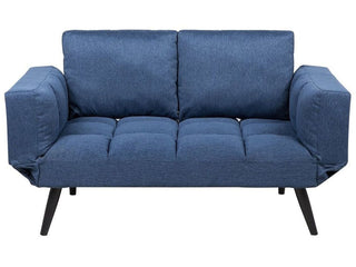 Sofa Bed Navy Blue Loveseat Adjustable Armrests Minimalist Beliani - Sofa In Store