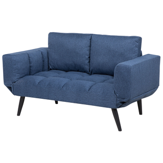 Sofa Bed Navy Blue Loveseat Adjustable Armrests Minimalist Beliani - Sofa In Store