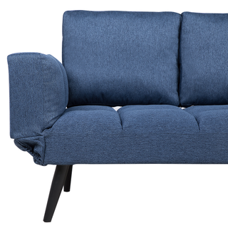 Sofa Bed Navy Blue Loveseat Adjustable Armrests Minimalist Beliani - Sofa In Store