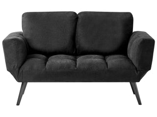 Sofa Bed Black Loveseat Adjustable Armrests Minimalist Beliani - Sofa In Store