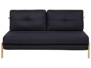 Sofa Bed Black Fabric 2 Seater Cushions Scandinavian Beliani - Sofa In Store