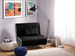 Sofa Bed Black Fabric Upholstery Single Sleeper Fold Out Chair Bed Beliani - Sofa In Store