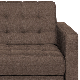 Corner Sofa Bed Brown Tufted Fabric Modern L-Shaped Modular 4 Seater Right Hand Chaise Longue Beliani - Sofa In Store
