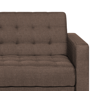 Corner Sofa Bed Brown Tufted Fabric Modern L-Shaped Modular 4 Seater with Ottoman Right Hand Chaise Longue Beliani