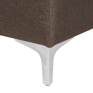 Corner Sofa Bed Brown Tufted Fabric Modern L-Shaped Modular 4 Seater with Ottoman Right Hand Chaise Longue Beliani