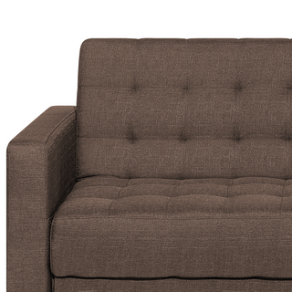 Corner Sofa Bed Brown Tufted Fabric Modern L-Shaped Modular 4 Seater with Ottoman Left Hand Chaise Longue Beliani