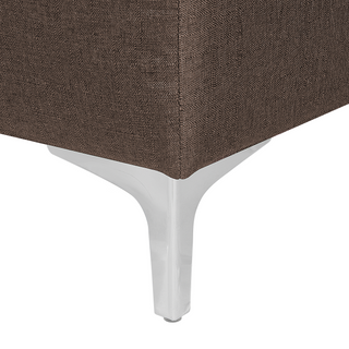 Corner Sofa Bed Brown Tufted Fabric Modern L-Shaped Modular 4 Seater with Ottoman Left Hand Chaise Longue Beliani