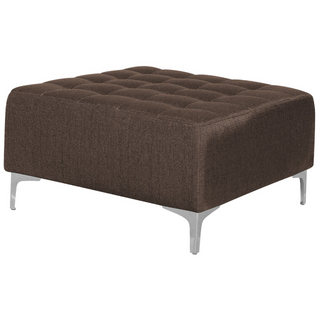 Corner Sofa Bed Brown Tufted Fabric Modern L-Shaped Modular 4 Seater with Ottoman Left Hand Chaise Longue Beliani
