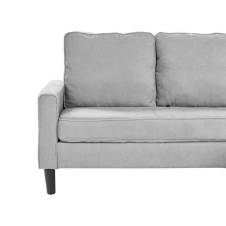 3-Seater Sofa with Ottoman Footstool | Upholstered Fabric | Light Grey | Mid Century Design | Modern Collection - Sofa In Store