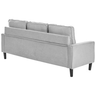 3-Seater Sofa with Ottoman Footstool | Upholstered Fabric | Light Grey | Mid Century Design | Modern Collection - Sofa In Store
