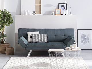 3 Seater Sofa Bed | Fabric | Dark Blue | Armless Convertible Design | Modern Collection