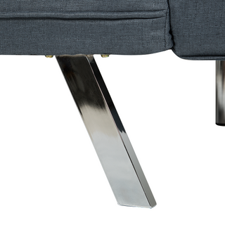 3 Seater Sofa Bed | Fabric | Dark Blue | Armless Convertible Design | Modern Collection