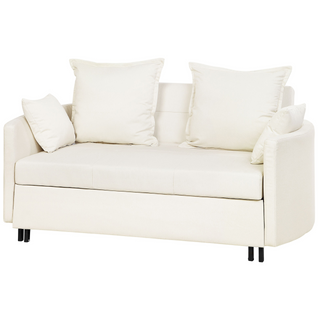 2 Seater Sofa Bed | Fabric | Beige Ivory | Sleeping Function & Profiled Armrests | Comfort Series - Sofa In Store