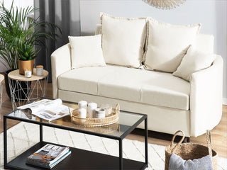 2 Seater Sofa Bed | Fabric | Beige Ivory | Sleeping Function & Profiled Armrests | Comfort Series - Sofa In Store