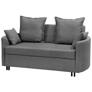 2 Seater Sofa Bed | Fabric | Grey | Sleeping Function & Profiling Armrests | Modern Design - Sofa In Store