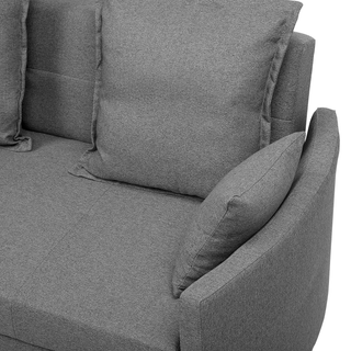 2 Seater Sofa Bed | Fabric | Grey | Sleeping Function & Profiling Armrests | Modern Design - Sofa In Store
