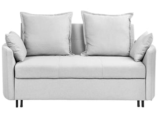 2 Seater Sofa Bed | Fabric | Light Grey | Sleeping Function & Profiled Armrests | Modern Design