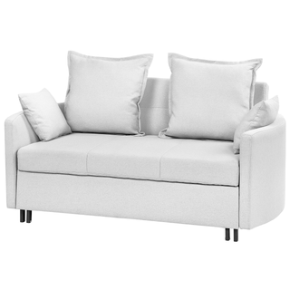 2 Seater Sofa Bed | Fabric | Light Grey | Sleeping Function & Profiled Armrests | Modern Design - Sofa In Store