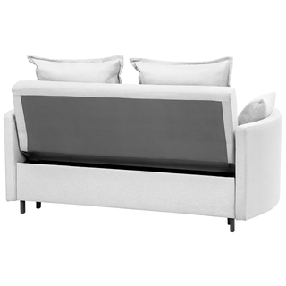 2 Seater Sofa Bed | Fabric | Light Grey | Sleeping Function & Profiled Armrests | Modern Design - Sofa In Store