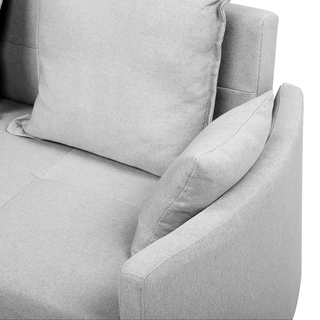 2 Seater Sofa Bed | Fabric | Light Grey | Sleeping Function & Profiled Armrests | Modern Design - Sofa In Store