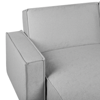 Corner Sofa Bed Grey Fabric Upholstered 3 Seater Right Hand L-Shaped Bed Beliani