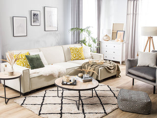 Corner Sofa Bed Grey Fabric Upholstered 3 Seater Left Hand L-Shaped Bed Beliani - 164425 - Sofa In Store
