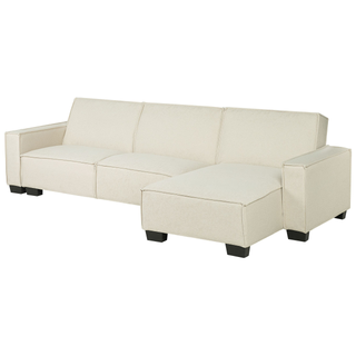 Corner Sofa Bed Grey Fabric Upholstered 3 Seater Left Hand L-Shaped Bed Beliani - 164425 - Sofa In Store