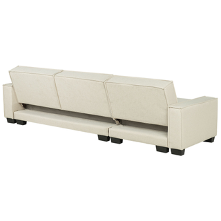 Corner Sofa Bed Grey Fabric Upholstered 3 Seater Left Hand L-Shaped Bed Beliani - 164425 - Sofa In Store