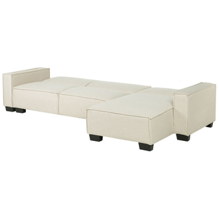 Corner Sofa Bed Grey Fabric Upholstered 3 Seater Left Hand L-Shaped Bed Beliani - 164425 - Sofa In Store