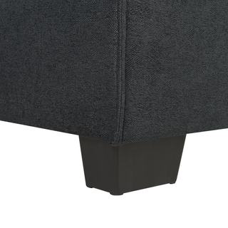 Corner Sofa Bed Graphite Grey Fabric Upholstered 3 Seater Right Hand L-Shaped Bed Beliani