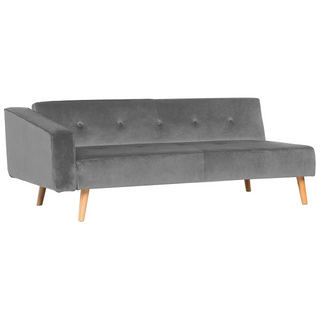 Corner Sofa Bed with 3 Pillows Grey Velvet Upholstery Light Wood Legs Reclining Left Hand Chaise Longue 4 Seater Beliani - Sofa In Store