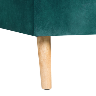 Corner Sofa Bed with 3 Pillows Green Velvet Upholstery Light Wood Legs Reclining Left Hand Chaise Longue 4 Seater Beliani