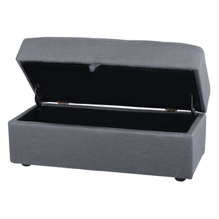 Sectional Sofa Bed Dark Grey Storage Ottoman Pull Out Drawers Click Clack Drop Down Tray Cup Holder Beliani - Sofa In Store