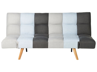 Sofa Bed Multicolour Fabric Upholstered 3 Seater Reclining Backrest Square Quilted Beliani - Sofa In Store