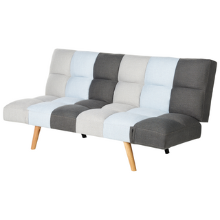 Sofa Bed Multicolour Fabric Upholstered 3 Seater Reclining Backrest Square Quilted Beliani - Sofa In Store