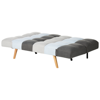 Sofa Bed Multicolour Fabric Upholstered 3 Seater Reclining Backrest Square Quilted Beliani - Sofa In Store