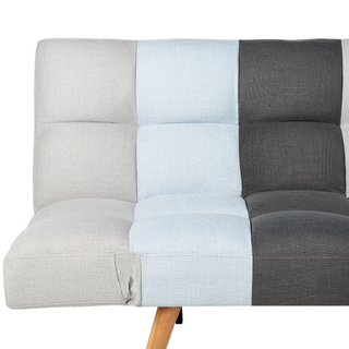 Sofa Bed Multicolour Fabric Upholstered 3 Seater Reclining Backrest Square Quilted Beliani - Sofa In Store