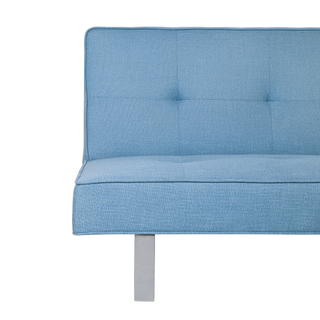 Sofa Bed Blue Fabric Upholstery 3 Seater Reclining Split Backrest Beliani