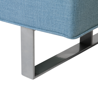 Sofa Bed Blue Fabric Upholstery 3 Seater Reclining Split Backrest Beliani