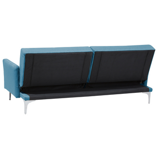 Sofa Bed Sea Blue 3 Seater Buttoned Seat Click Clack Beliani - Sofa In Store