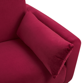 Sofa Bed Dark Red Velvet 3 Seater Metal Legs Additional Cushions Retro Beliani