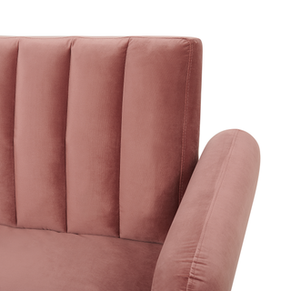 Sofa Bed Pink Sleeper Convertible Velvet Upholstery Elegant Glam Modern Living Room Bedroom Beliani