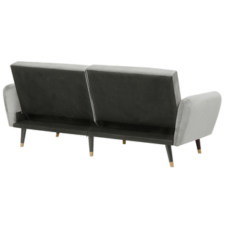 Sofa Bed Light Grey Sleeper Convertible Velvet Upholstery Elegant Glam Modern Living Room Bedroom Beliani - Sofa In Store
