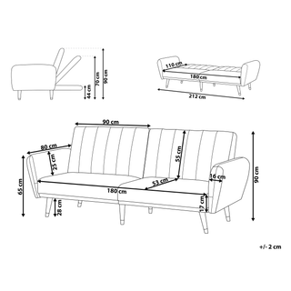 Sofa Bed Green Sleeper Convertible Velvet Upholstery Elegant Glam Modern Living Room Bedroom Beliani