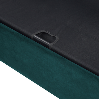 3 Seater Sofa Bed | Green Velvet Fabric | Dark Wood Legs | Contemporary Design | Chesterfield - Sofa In Store