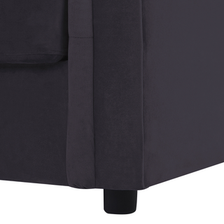3 Seater Sofa Bed | Black Velvet Fabric | Black | Pull-Out with Mattress | Chesterfield - Sofa In Store