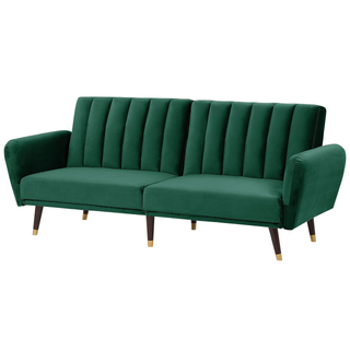 Sofa Bed Green Sleeper Convertible Velvet Upholstery Elegant Glam Modern Living Room Bedroom Beliani